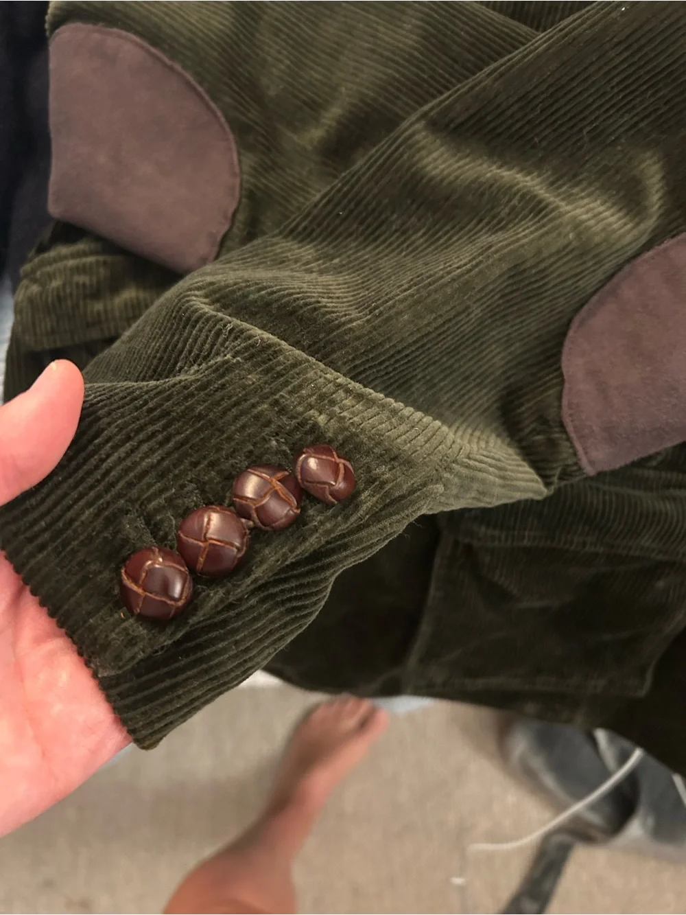 Lands ‘ End 90s Vintage Women’s Olive Corduroy Blazer, EUC, size Medium, 8-10